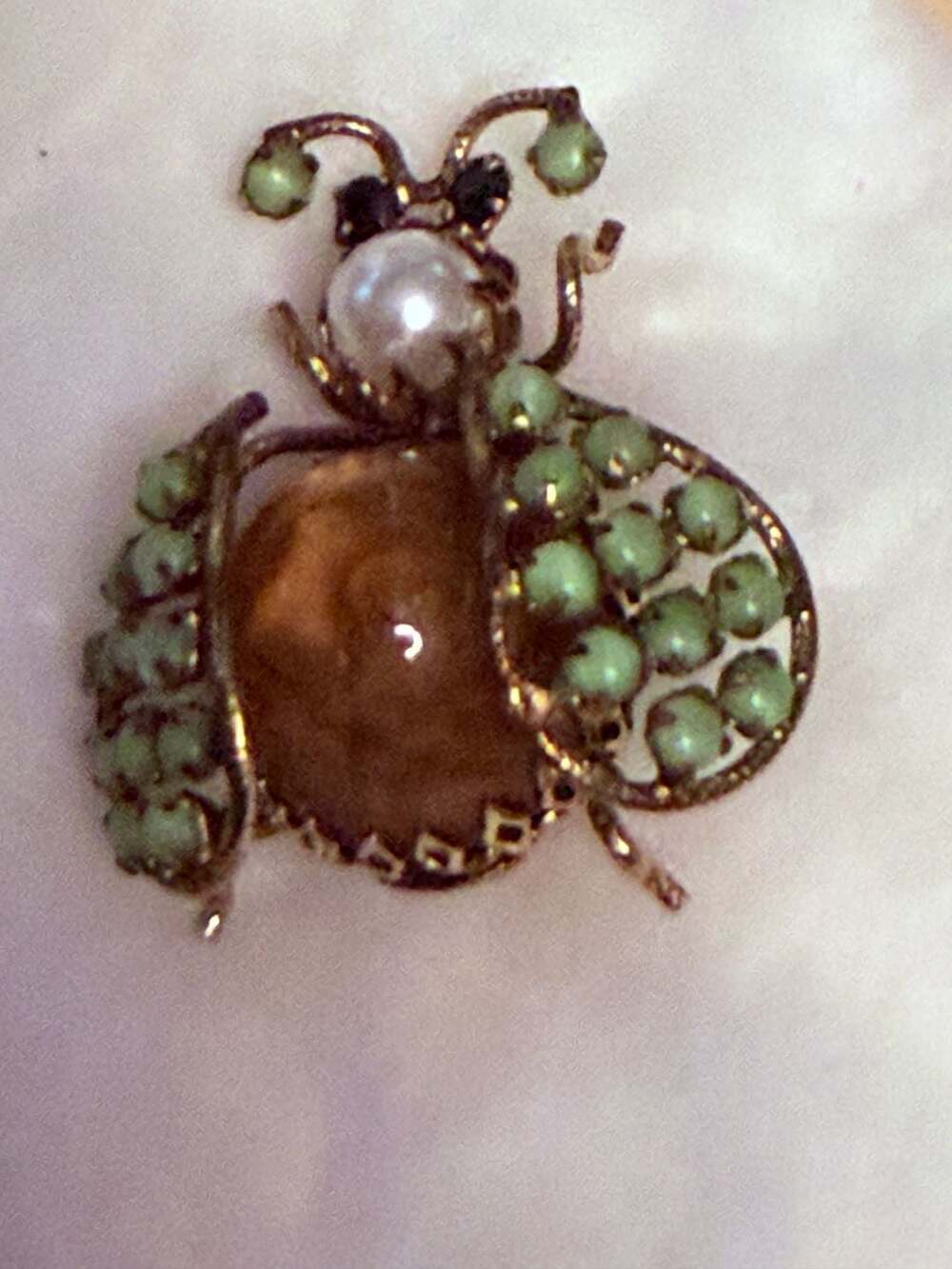 Schreiner New York Vintage Gold-Tone Insect Beetle Brooch - Picture 4 of 7